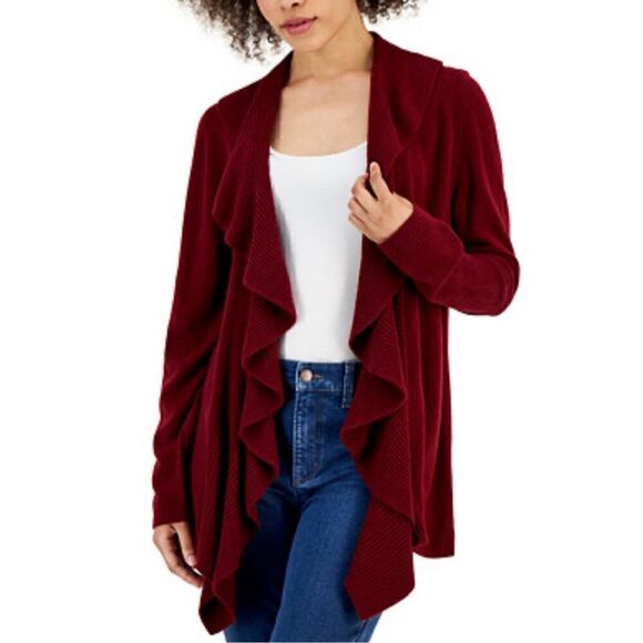 White House Black Market Sweaters - White House Black Market  Open Front cardigan. Burgundy